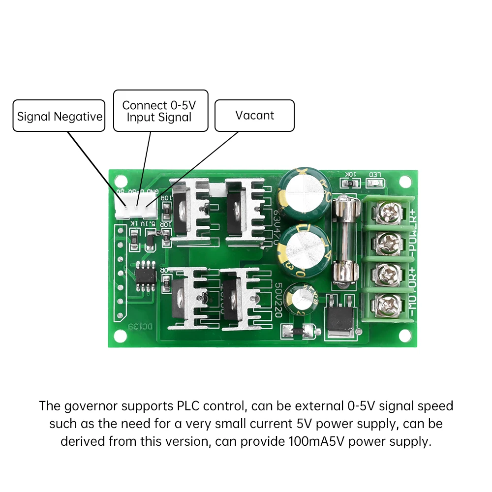 DC6-60V 20A Motor Drehzahl regler PWM DC Motorantrieb Controller Modul Unterstützung PLC Analog 0-5V Mikro controller