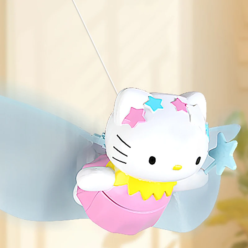 Cute Hello Kitty With Wings Flying Action Figures Cartoon Kt Cat Model Doll Baby Electric Toys For Kid Birthday Gifts