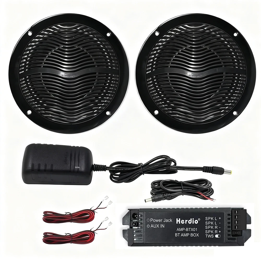 

Herdio 6.5'' Waterproof Marine Bluetooth Ceiling Speakers 2 Way 120W Peak Boat Speakers For Car/ATV/UTV/Golf Cart Use,Pair