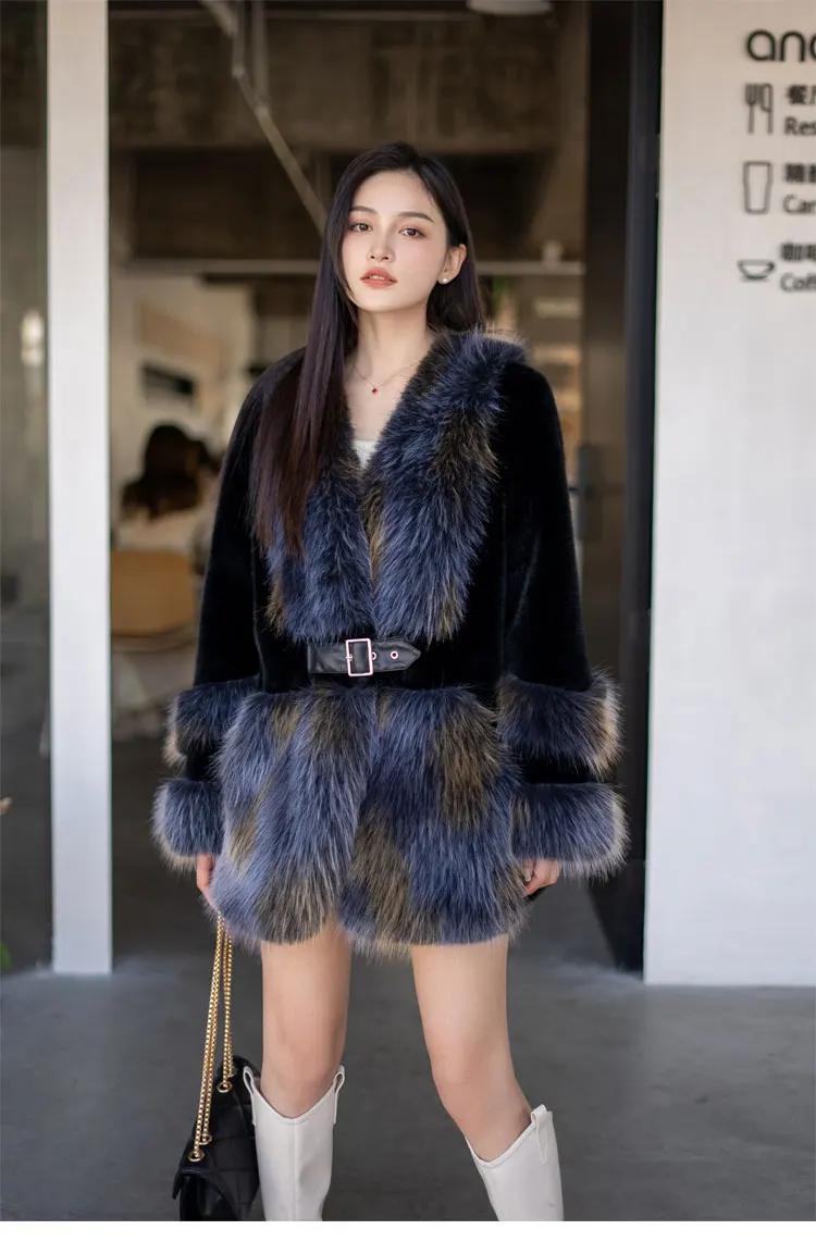 Imitation Fox Fur Coat Women's 2024 Winter New Chic Environmentally Friendly Mink Whole Mink Fur Integrated Short Faux Fur Coats