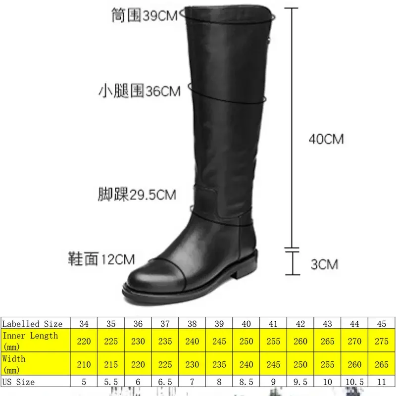 Koznoy 3cm Natural Cow Genuine Leather Winter Plush Flats Boots Ladies Zip Mid Calf Knee High Booties Women Chimney Autumn Shoes