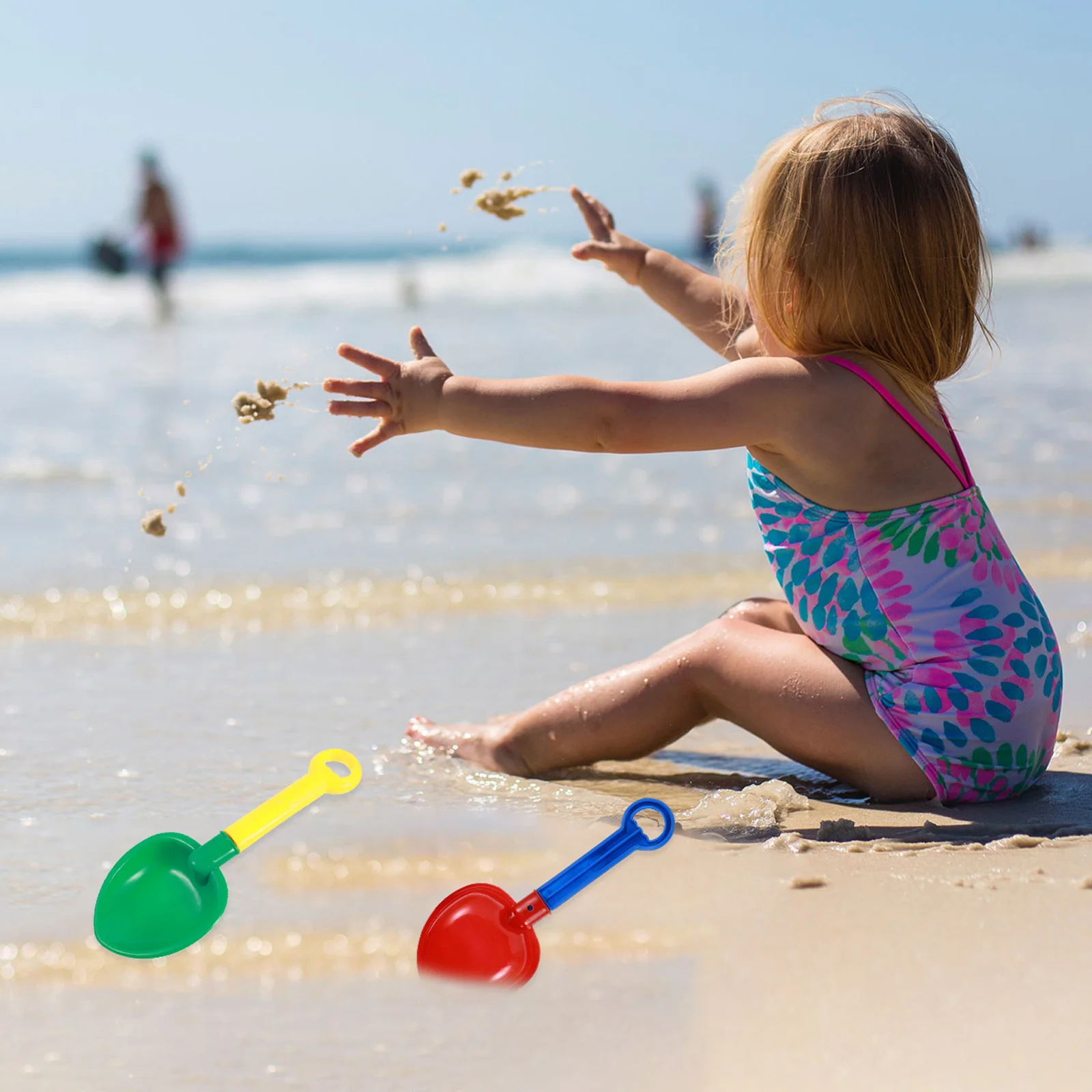 3 قطع مجرفة بلاستيكية للأطفال سميكة لعب الشاطئ أداة رمل متينة خفيفة الوزن لحفر الرمال