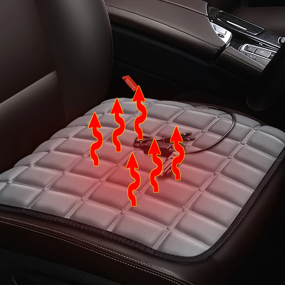12V Heated Car Seat Covers Cigarette Lighter Heating Seat Cushion Front Rear Chair Cushion Pad Electric Heating Pad for Tesla