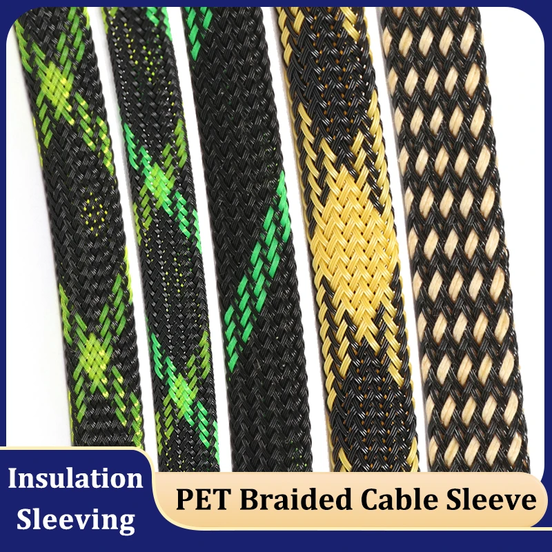 

1 ~ 10m Insulated Cable Sleeve 2 4 6 8 10 12 14 16 20 25 30mm PET Braided Cable Protector Wire Gland Protection Cable Sleeving