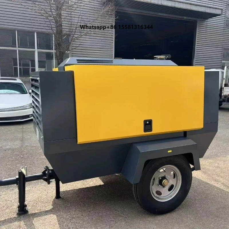 Air Compressor Pump 93KW 125HP 350CFM 10bar Cummins Engine Portable Screw Unit Air End Jackhammer Road Breaker Rock Drill