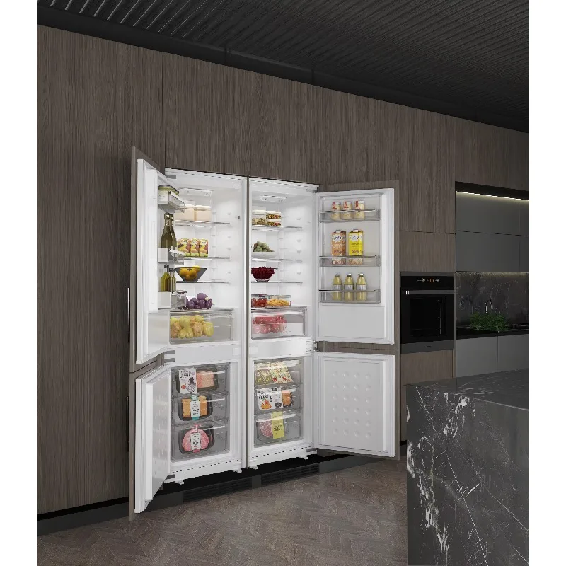 Built‑in Double Door Refrigerator, Frost‑Free Cooling Fridge Freezer For Hotel Household Commercial Use