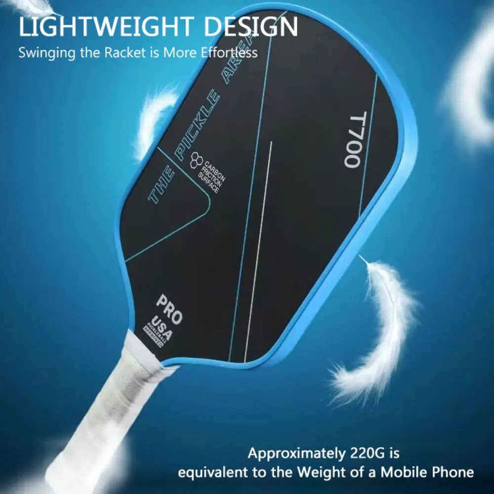 Durable T700 Pickleball Paddle Carbon Fiber 16MM Pickleball Rackets Set Frosted Surface Lightweight Pickle Ball Paddle