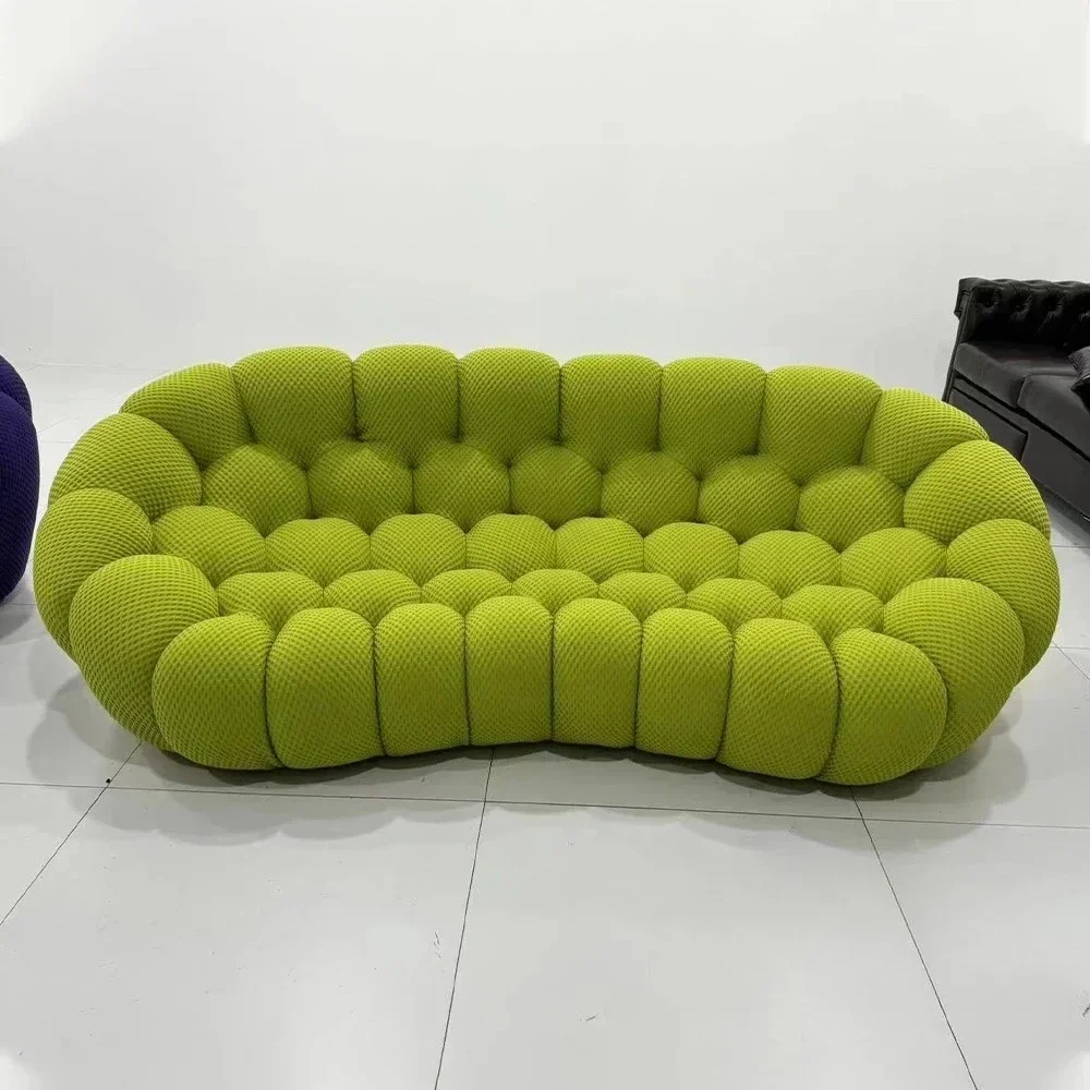 Cloud Curved Sofa Stylish Fabric Designer Couch Fluffy Cloth Sofa Sets Modular Football Sofa for Living Room Furniture - view 5