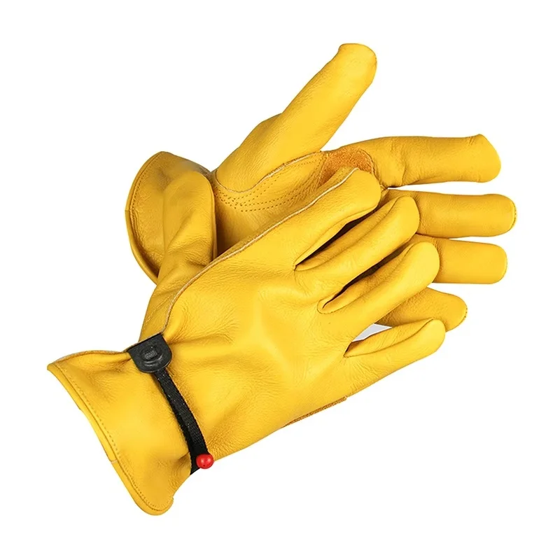 1 Pair Heavy Duty Work Gloves For Men Worker Driver Heat Resistant Protection Construction Factory Yard Breathable Durable Palm