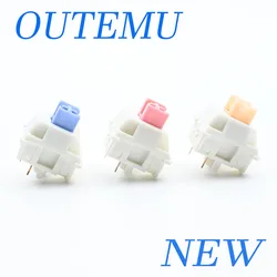 Interruptores Outemu, interruptor de teclado mecánico lubricado, 5 pines, silencioso, táctil, lineal, crema, azul, rosa, amarillo, personalizado, para juegos, RGB, MX