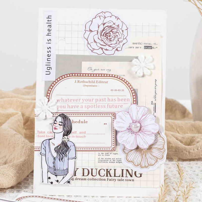 Yoofun-Memo Pad Estilo Vintage para Planner, Jornal, Scrapbooking, Papel Material DIY, Papelaria, 3 tamanhos, 50 folhas