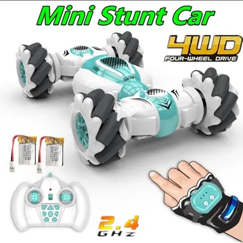S-012 2.4GHz 4WD 미니 RC 스턴트 자동차 원격 제어 시계 제스처 센서 전기 장난감 RC 드리프트 자동차 회전 선물 어린이 선물