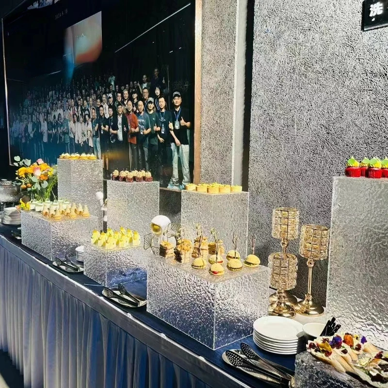 

10 -16pcs Luxury Dessert Table Candy Bar Rack Buffet Riser Stand Acrylic Tray Wedding Party Cake Cookies Sushi Bread Fruits Rack