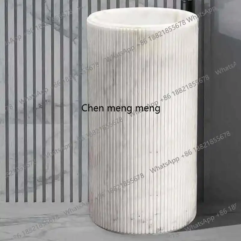 

Большая акция: Напольная цилиндрическая раковина из натурального мрамора, большая колонная раковина для отелей, итальянский стиль.