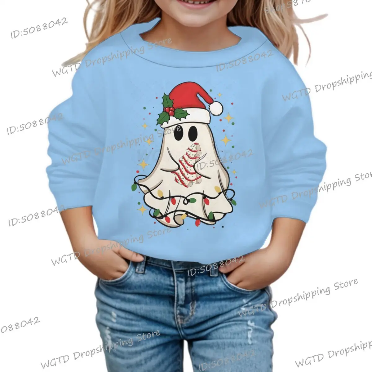 2025 عيد الميلاد الاطفال ملابس الكرتون بو عادية كم طويل البلوز 3-13 سنة بنين بنات فضفاض الأساسية بلايز عيد الميلاد بلوزات #5