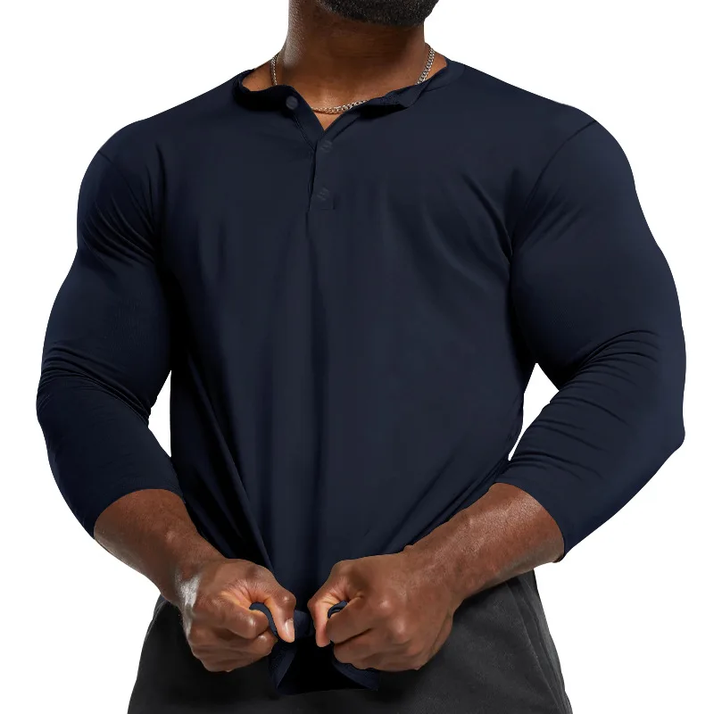 Short Sleeve Men's Long Sleeve Retro Slim Fit Crew Neck Top T-Shirt Bottom