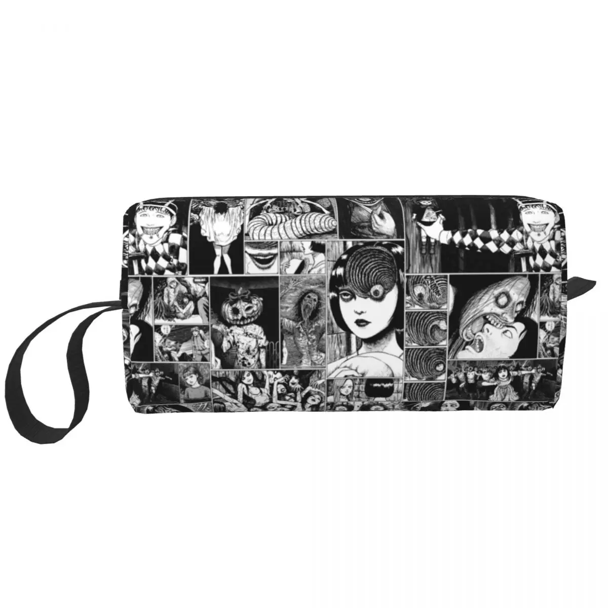 

Junji Ito Horror Manga Tomie Collage Large Makeup Bag Waterproof Pouch Travel Cosmetic Bags Storage Bag for Unisex