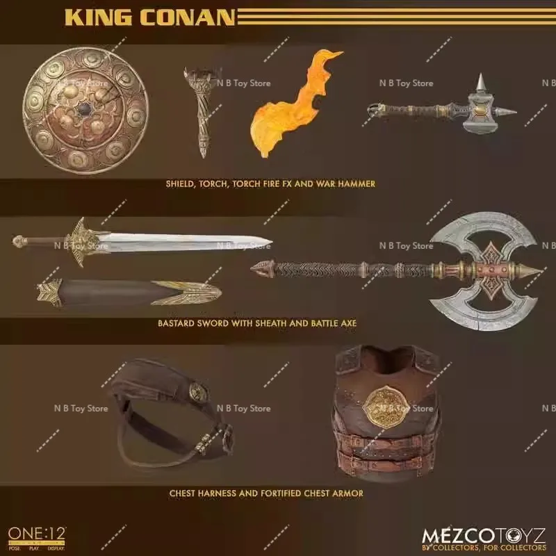 Mezco King Conan, Toyz Conan, Collection of Statues, Desktop Decor Models, Toys, Original Action Figures for Surprise Gifts