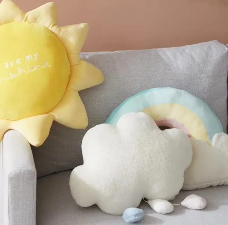 

Nordic Pillow Sun Rainbow Cloud Shaped Pillow Velvet Cushion Home Sofa Seat Window Cushion