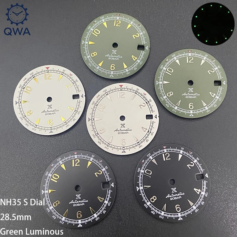 

QWA 28,5 мм NH35 S циферблат SKX модные матовые подходят для NH35/NH36/4R/7S модифицированные сменные мужские часы циферблат