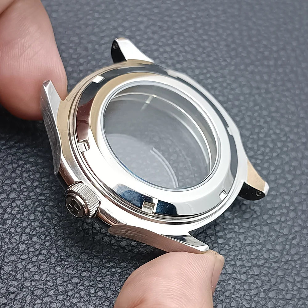 39.5mm watch men's steel case have inner ring FIT NH35 NH36 movement Watch Parts For Sapphire Glass Wristwatches Watch Box