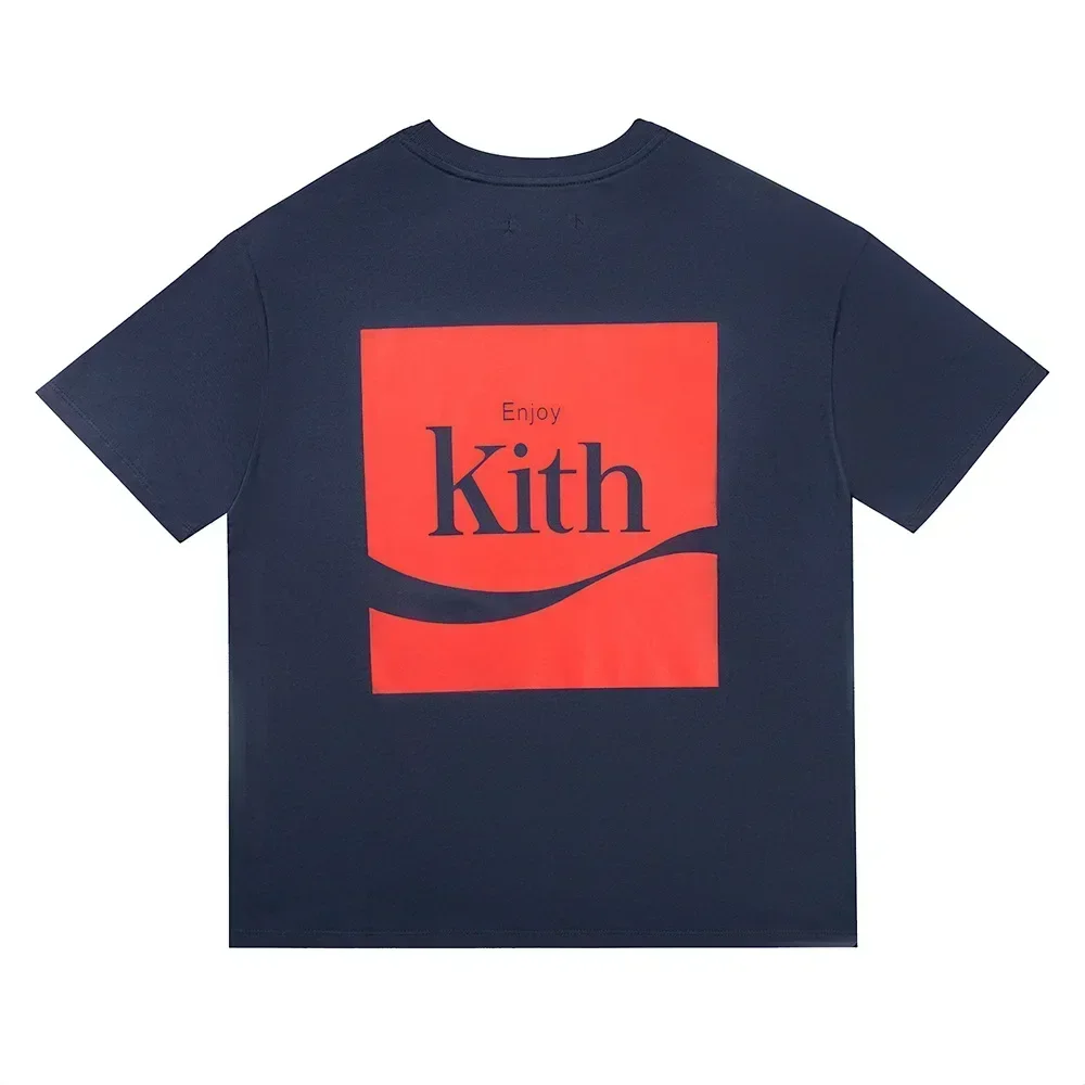 KITH FW new American vintage print printed  street loose pure cotton student everything short sleeved men's summer T-shirt