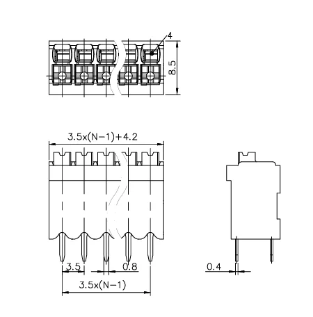 25PCS/50PCS 3.5mm Spring Terminal Connector, PCB Terminal Block, DG212R/SPT1.5/KF2035AR