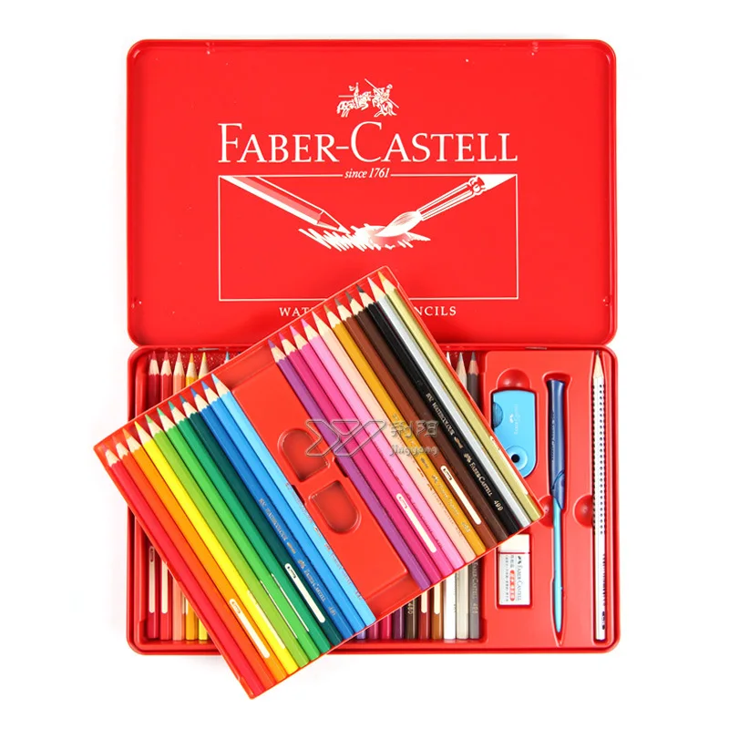 Imagem -03 - Faber-castell Aquarela Cor Lápis Grupo Iron Box Colorido Arco-íris Desenho Colorir Aquarela Art Supplies