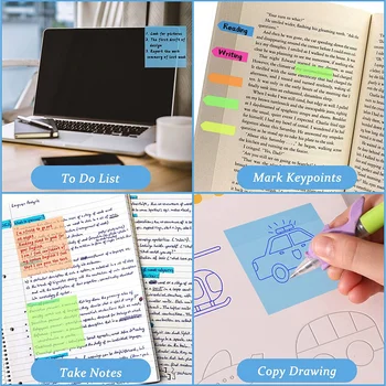 Carnet de notes transparent étanche auto-adhésif, autocollant de note, école, papeterie de bureau, étudiant, rappel créatif, signet, 50 feuilles