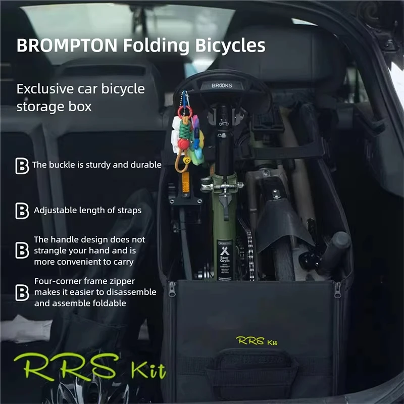 

RRSkit Folding Bike Storage Bag With Dust Cover Waterproof Oxford Cloth Car Trunk Bicycle Organizer For Brompton