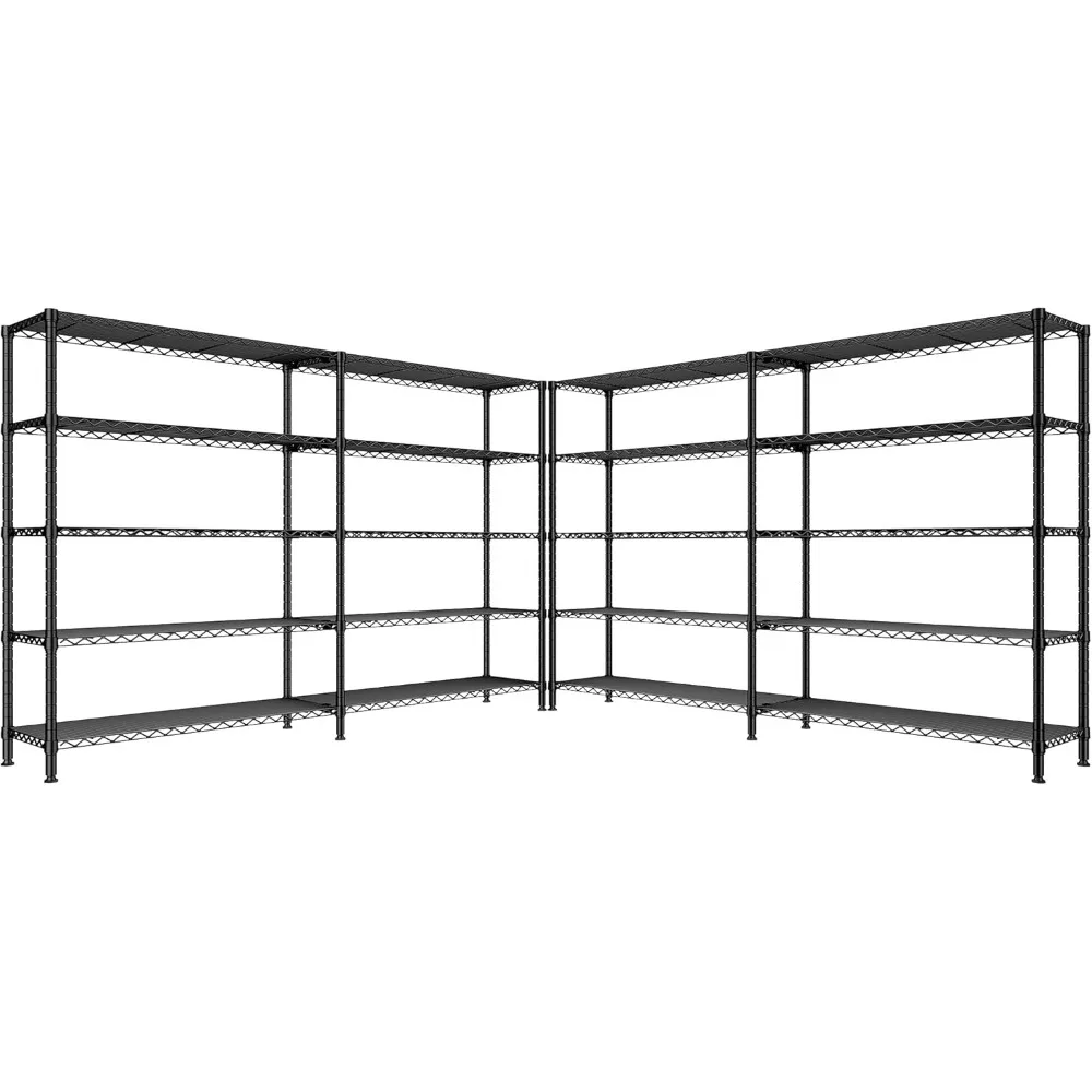 

70"W*15.8"D*72.4"H 5-Tier Heavy Duty Metal Shelving Unit, 1600LBS Load Capacity, Industrial Style,Wire Mesh Shelving for Kitchen