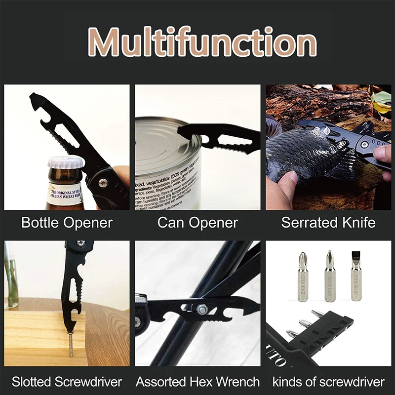 Multifunctional Wrench Screwdriver Stainless Steel Tool Outdoor Survival Wire Cutter Camping Knife Hand Tool Multitool Pliers