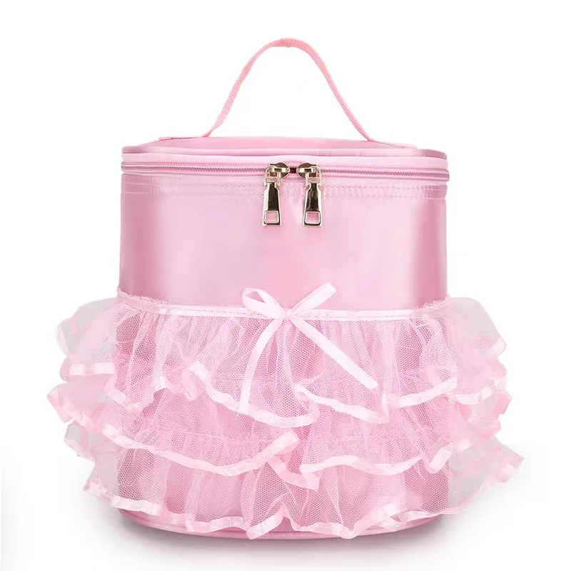 Children Dance Training Bag Durable Gauze Skirt Backpack Cute Pink Girls Kids Stage Show Supplies Storage Shoulder Bag Tutoring