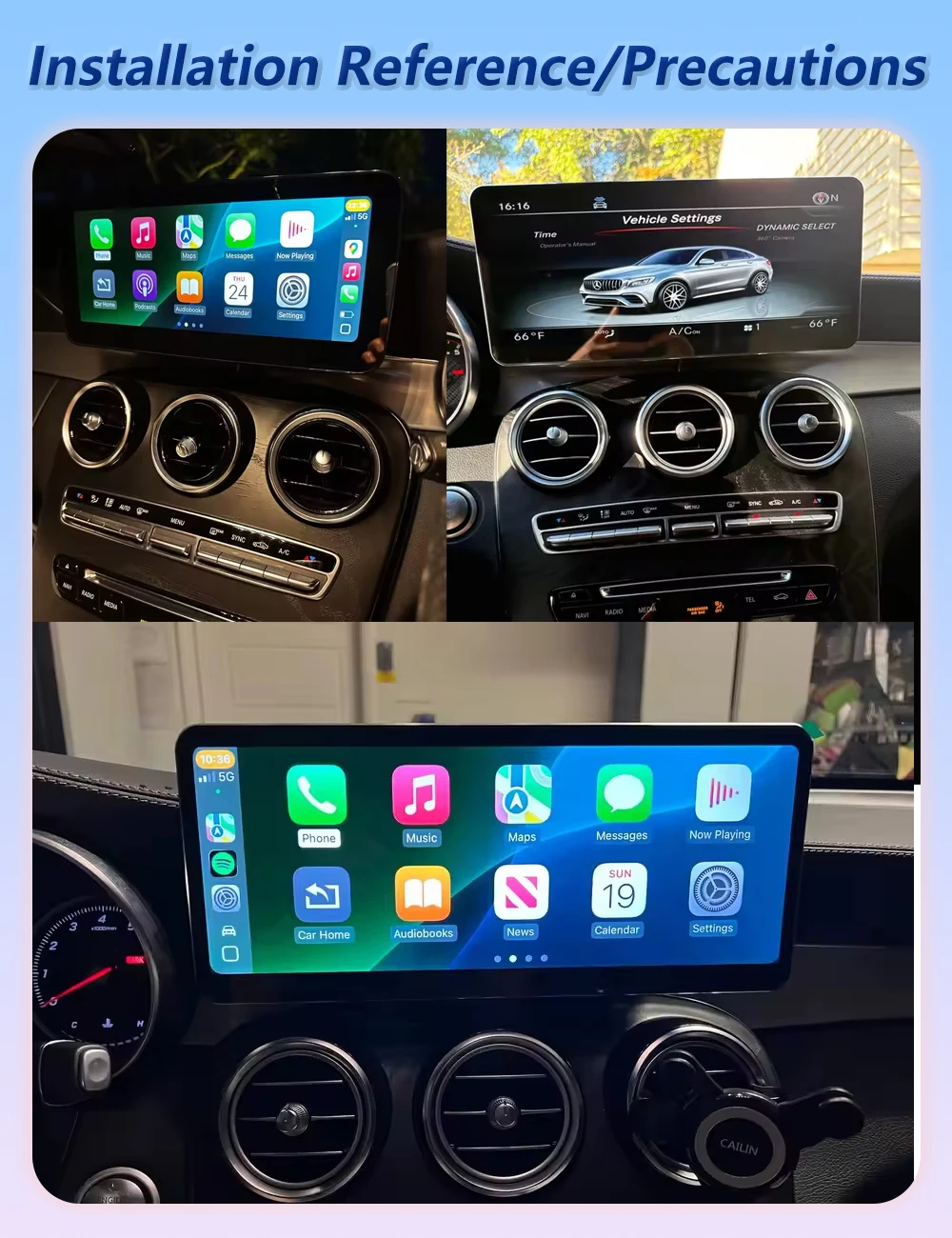 Wireless Carplay Linux Touch Screen For Mercedes Benz C V Class W205 W447 GLC NBT5.0 2015-2019 Android Auto Radio GPS Multimedia