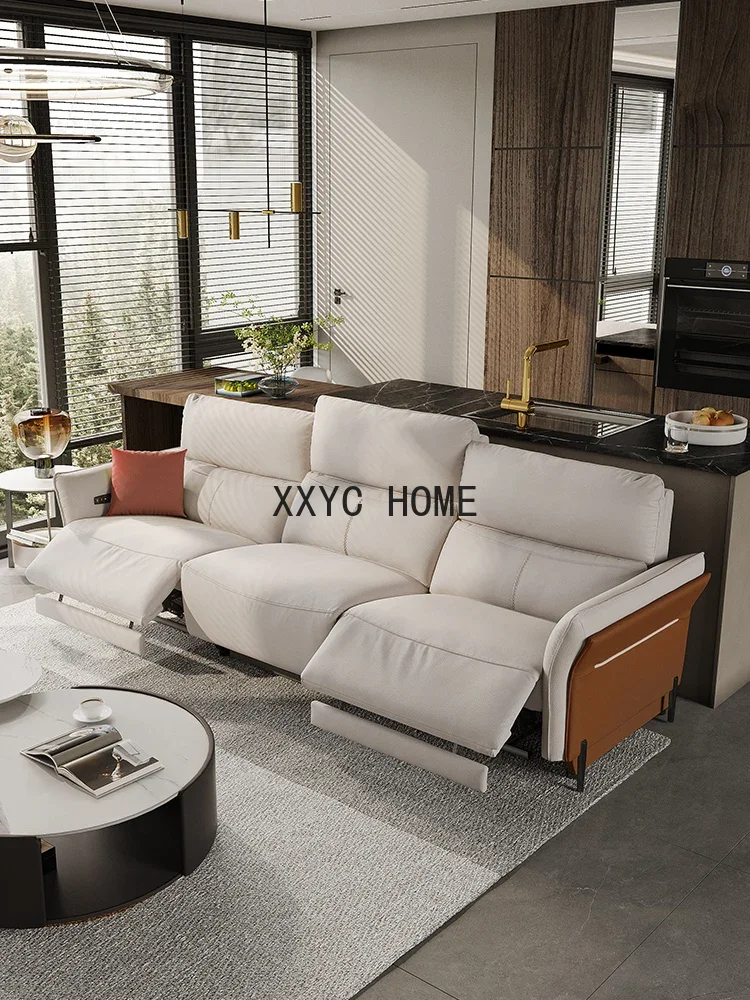 Minimalist Technology Cloth Sofa Electric Function Cream Style Light Luxury