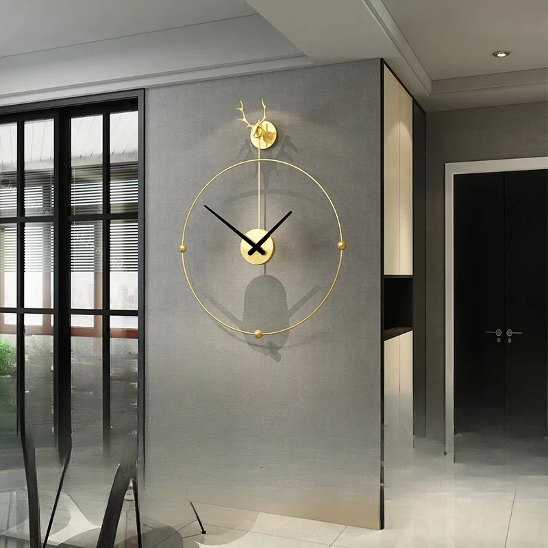 

Spain Large Wall Clock Modern Silent Watches LED Light Creative Luxury Gold Clocks Wall Home Decor Living Room Decoration Gift