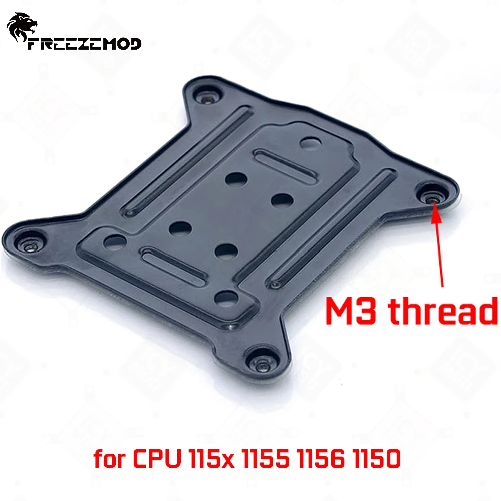 FREEZEMOD 115X 1155 1156 1150 CPU Water-cooled Block Backboard Metal Material with Insulation Layer on The Back M3 Thread