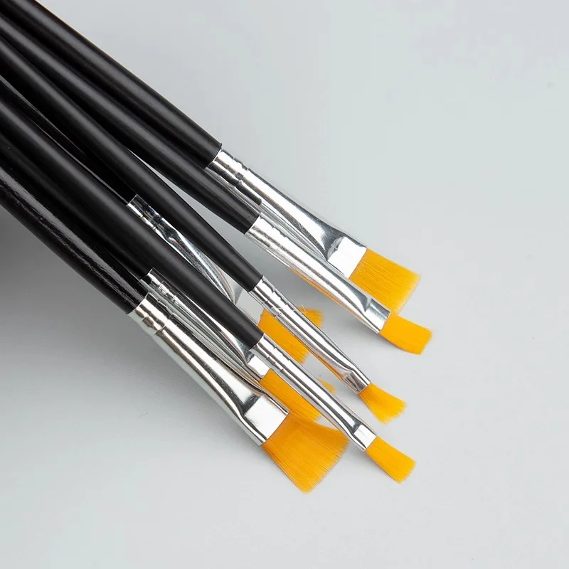 Small Fine Nylon Hair Detail Flat Paint Brush For Drawing Watercolor Brushes Paint Brushes Pen For Student Art Stationery