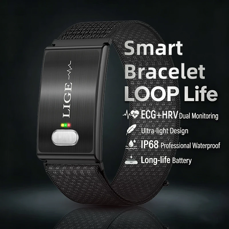 ECG Smart Bracelet Heart Rate Blood Pressure Waterproof Long Battery Life Fitness 2026 New NO Screen Smartwatch Sports Wristband