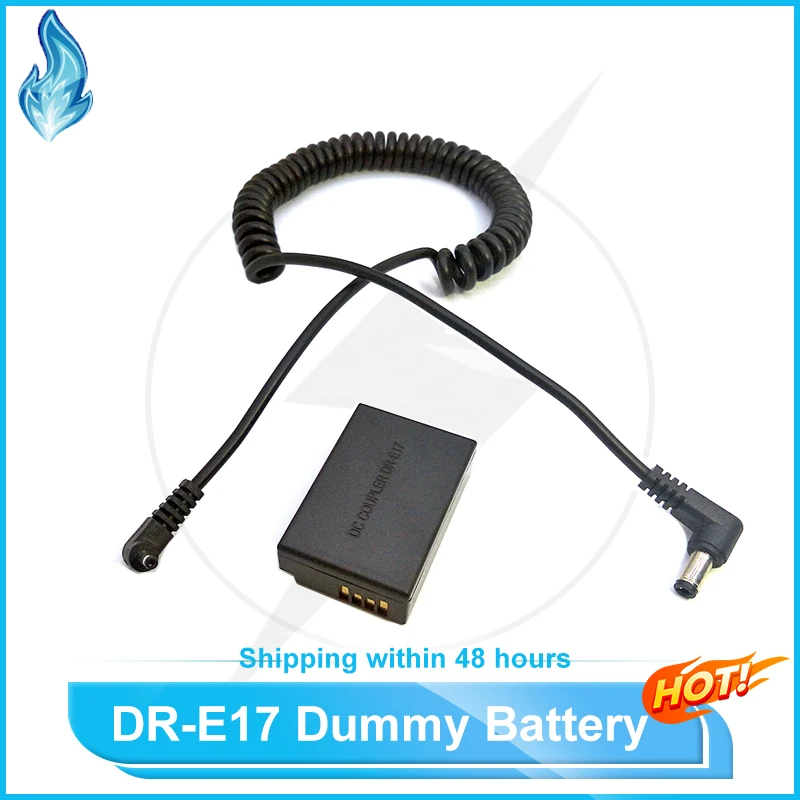 Coiled 5.5x2.5mm Right Angled Cable + LP-E17 Battery DRE17 DR E17 ACK-E17 DR-E17 DC Coupler for Canon EOS M3 M5 M6 Mark II