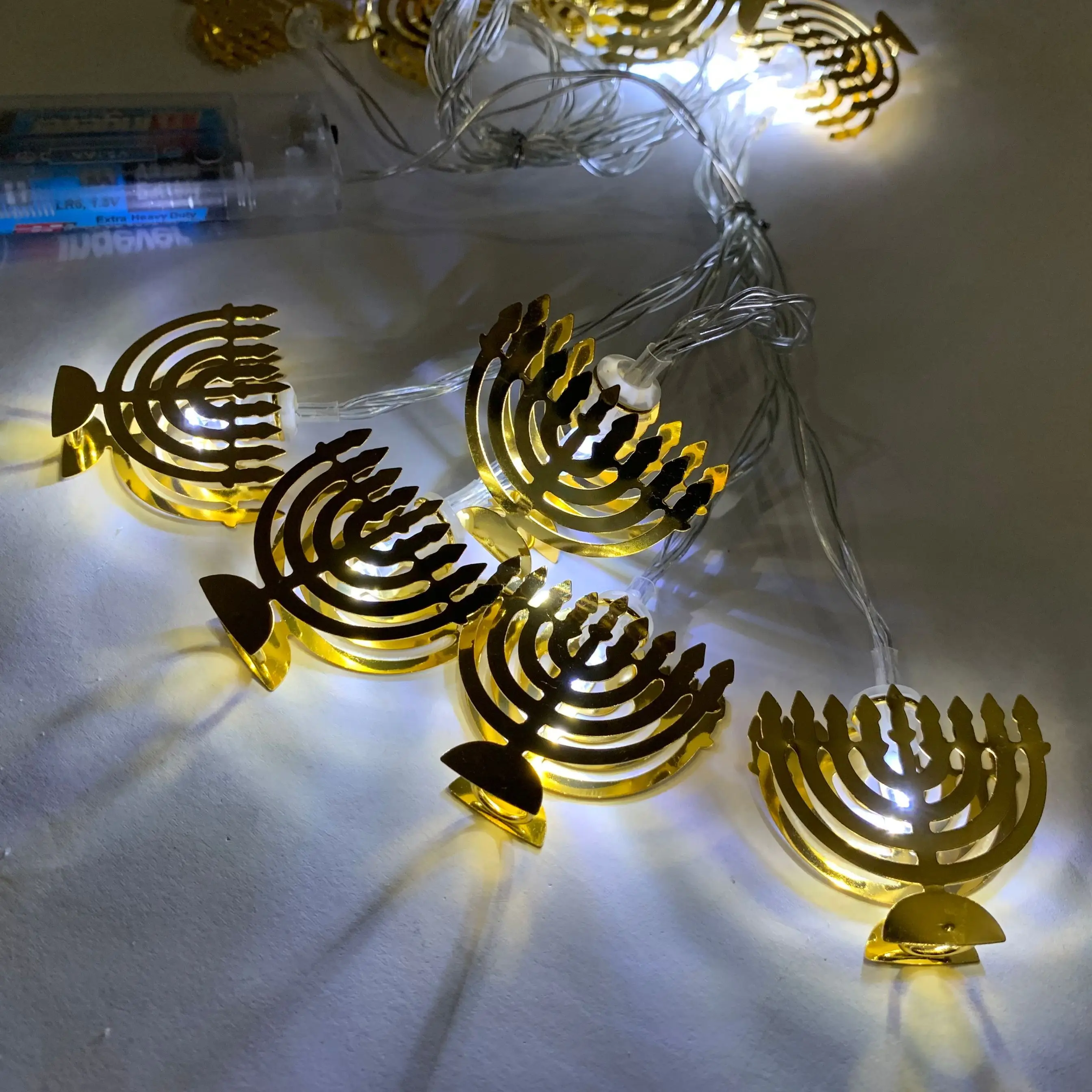 10/20 LED String Light Judaism Hanukkah Jewish Menorah Festival of Lights Decor