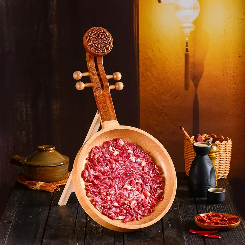 Wooden pipa shape Uncle Yang hot pot hand-cut fresh beef and mutton creative characteristics vertical special tableware