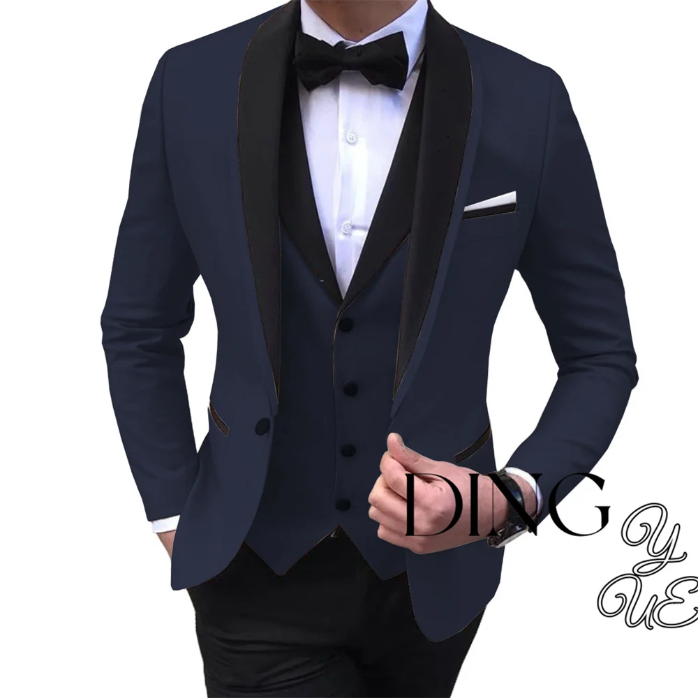 Klassische Männer Anzüge maßge schneiderte formelle Anzug Männer ein Knopf Hochzeit Bräutigam Slim Fit Smoking Terno (Jacke Hosen Weste)