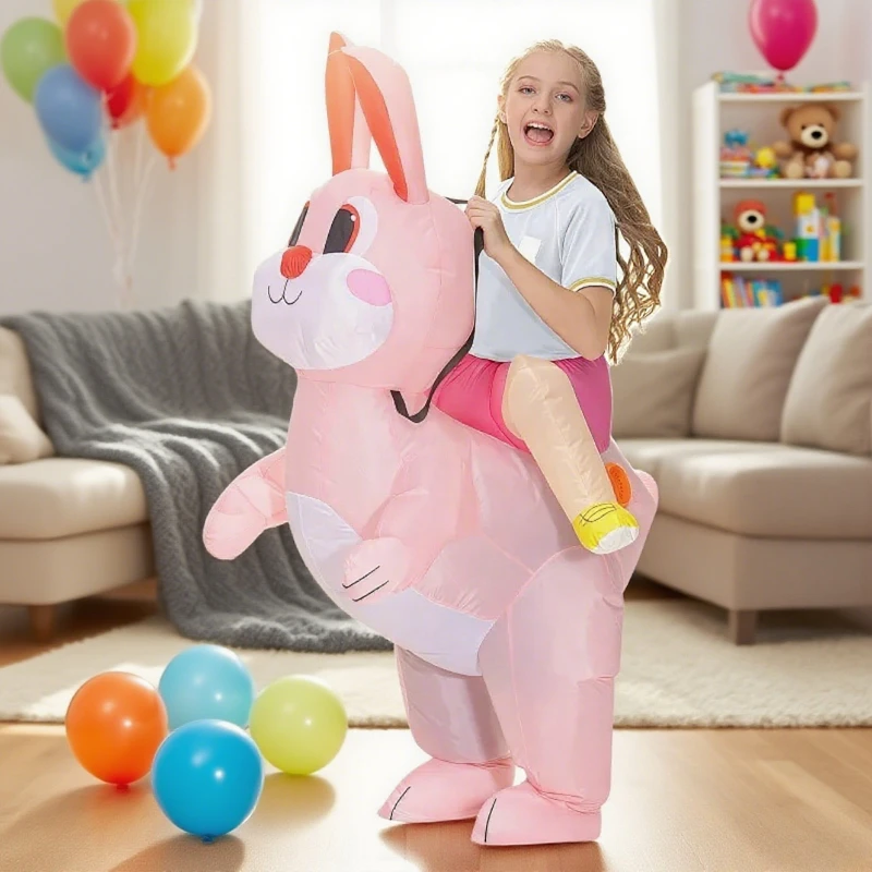 

Rabbit riding inflatable costume cartoon animal theme cosplay inflatable set adult costume Halloween Christmas party prop gift