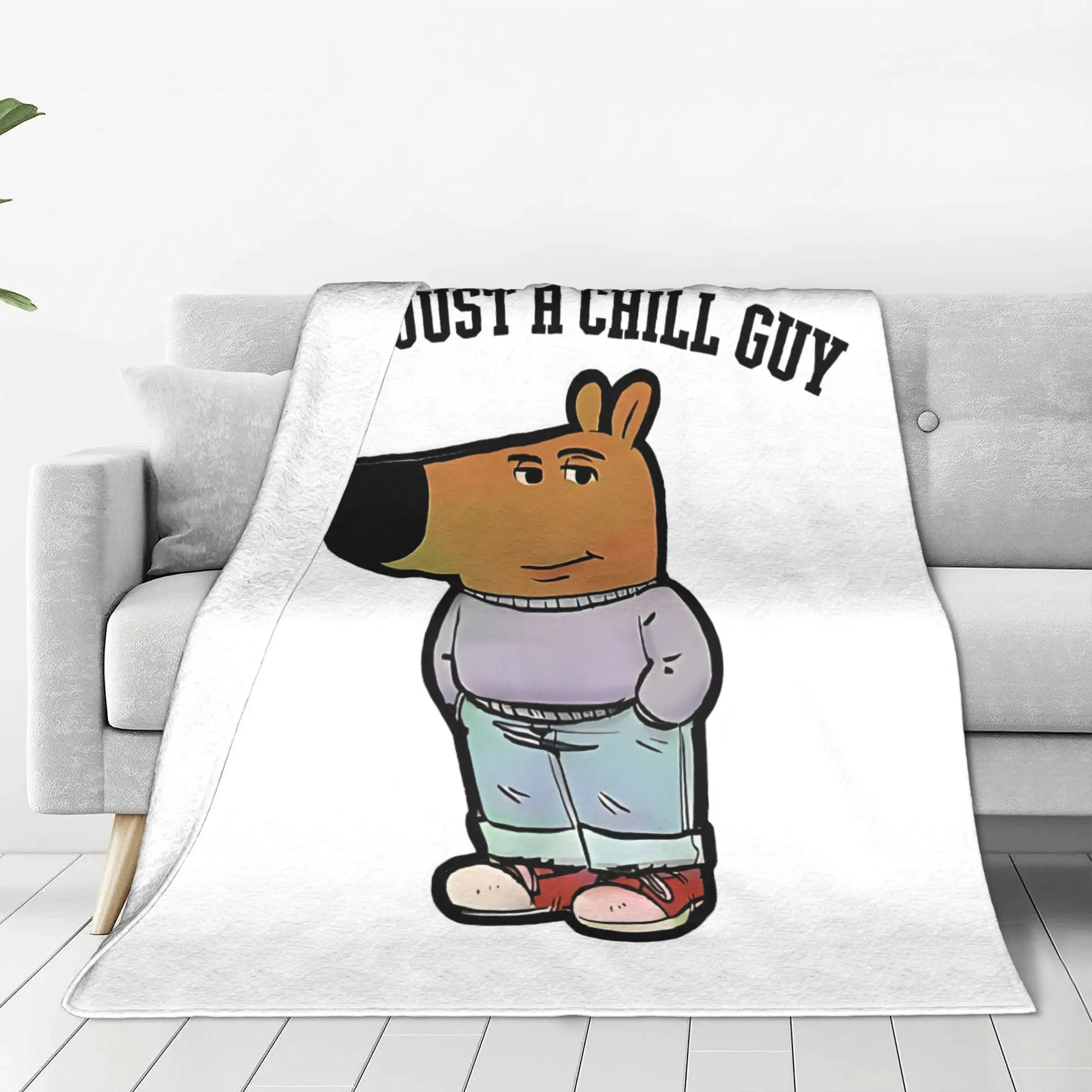 My New Character is Chill Guy Blanket Fleece Air Conditioning  Portable Warm Throw Blankets for Bed Bedroom Plush Thin Quilt