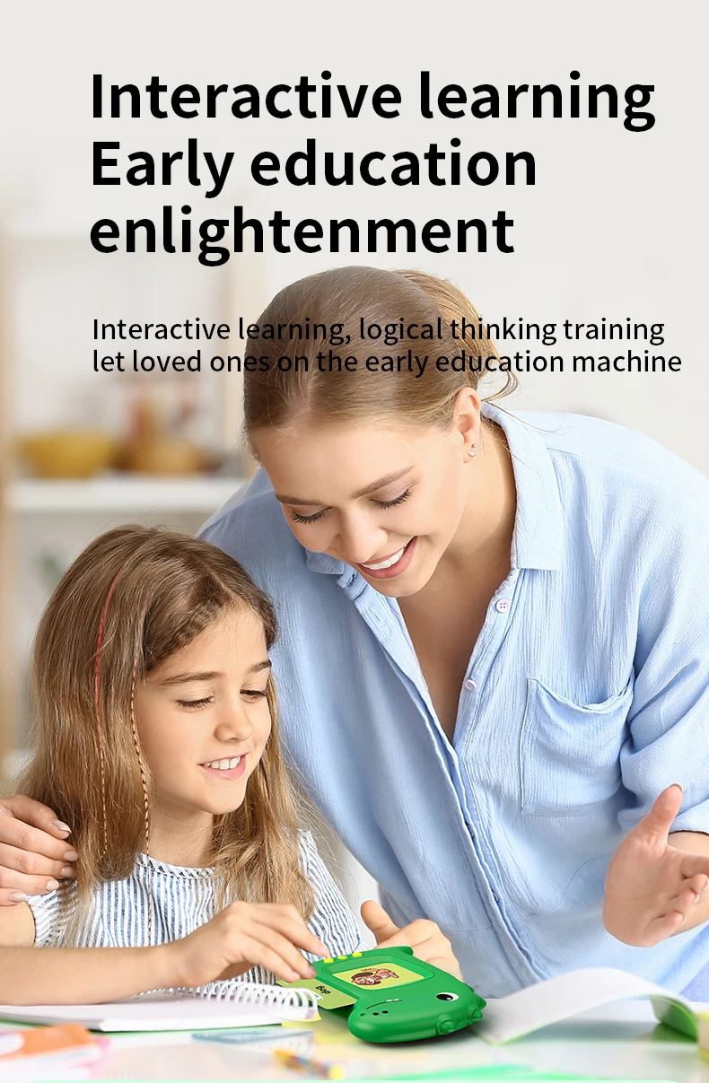 Falando educação precoce máquina de cartão flash bebê pré-escolar aprendizagem inglês máquina leitura livro áudio brinquedos presente interativo