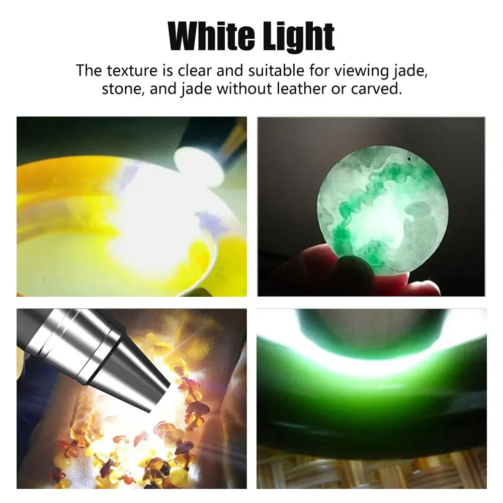 D2 Mini 4 Light Sources Lamp LED High Power Flashlight edc 365/395NM Lanterna Torch Jade Inspection Ultraviolet UV Work Light