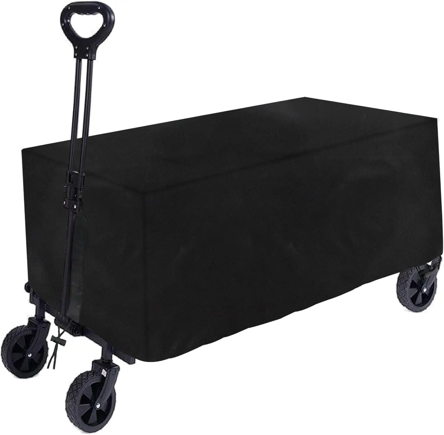 Folding Wagon Cover - Waterproof Garden Cart Cover for Outdoor Collapsible Wagon (Black)