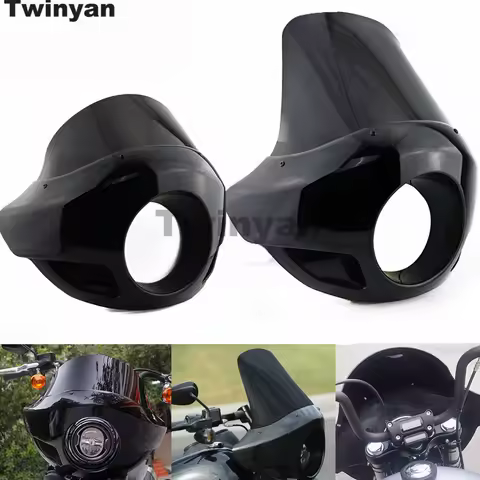 Motorcycle 5 3/4" Headlight Fairing Mask Front Light Head Lamp Cowl For Harley Sportster XL 883 1200 Touring Street Bob Dyna