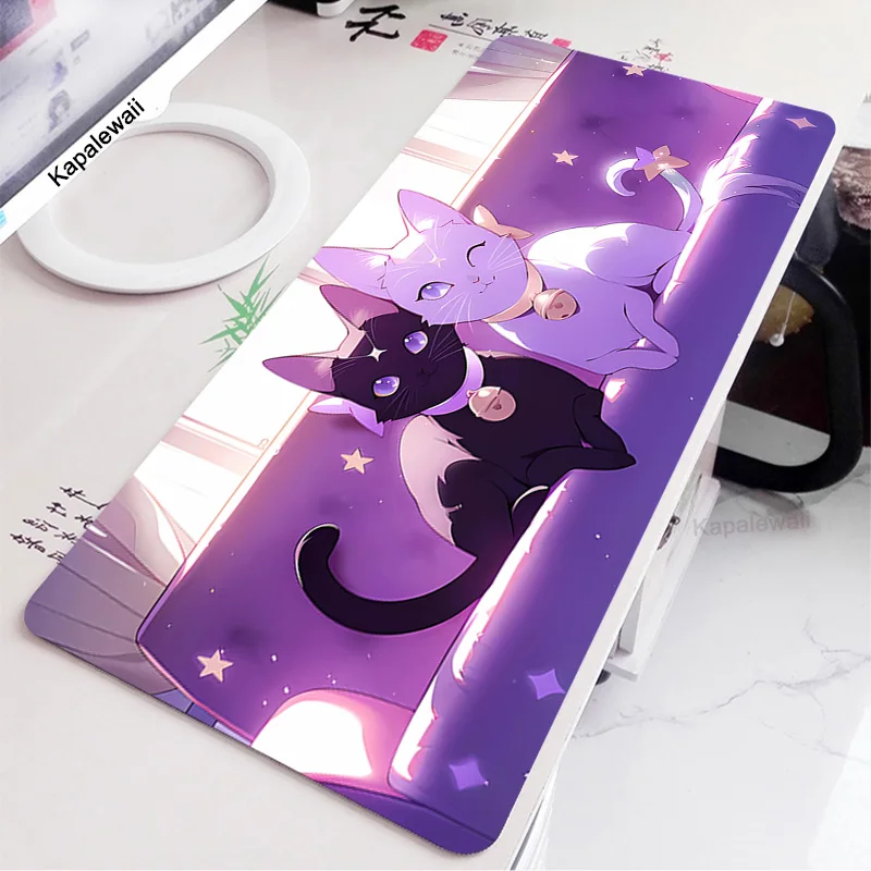 

Large Mouse Pads Kawaii Purple Office Mausepads 400x900 Mousepad Gamer XXL Art Table Mat Company Desk Pad Cute Cat Laptop Rugs